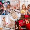 imageDajasan Velvet Jewelry Organizer Mini Travel Jewelry Case Small Portable Travel Organizer Box with Mirror for Women Girls GreyBeige 2