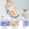 imageDajasan Velvet Jewelry Organizer Mini Travel Jewelry Case Small Portable Travel Organizer Box with Mirror for Women Girls GreyBlue 2