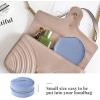 imageDajasan Velvet Jewelry Organizer Mini Travel Jewelry Case Small Portable Travel Organizer Box with Mirror for Women Girls GreyBlue 2