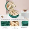 imageDajasan Velvet Jewelry Organizer Mini Travel Jewelry Case Small Portable Travel Organizer Box with Mirror for Women Girls GreyEmerald Green 1