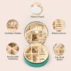 imageDajasan Velvet Jewelry Organizer Mini Travel Jewelry Case Small Portable Travel Organizer Box with Mirror for Women Girls GreyEmerald Green 1