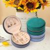 imageDajasan Velvet Jewelry Organizer Mini Travel Jewelry Case Small Portable Travel Organizer Box with Mirror for Women Girls GreyGrey 2