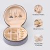 imageDajasan Velvet Jewelry Organizer Mini Travel Jewelry Case Small Portable Travel Organizer Box with Mirror for Women Girls GreyGrey 2