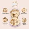 imageDajasan Velvet Jewelry Organizer Mini Travel Jewelry Case Small Portable Travel Organizer Box with Mirror for Women Girls GreyPink 1
