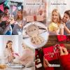 imageDajasan Velvet Jewelry Organizer Mini Travel Jewelry Case Small Portable Travel Organizer Box with Mirror for Women Girls GreyPink 2