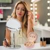 imageDajasan Velvet Jewelry Organizer Mini Travel Jewelry Case Small Portable Travel Organizer Box with Mirror for Women Girls GreyPink 2
