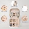 imageDajasan Velvet Travel Jewelry Box Mini Travel Jewelry Case Small Portable Travel Jewelry Organizer for Women Girls GreenBeige 3