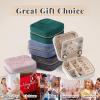 imageDajasan Velvet Travel Jewelry Box Mini Travel Jewelry Case Small Portable Travel Jewelry Organizer for Women Girls GreenBeige 3
