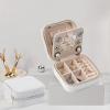 imageDajasan Velvet Travel Jewelry Box Mini Travel Jewelry Case Small Portable Travel Jewelry Organizer for Women Girls GreenBeige 3