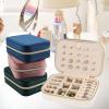 imageDajasan Velvet Travel Jewelry Box Mini Travel Jewelry Case Small Portable Travel Jewelry Organizer for Women Girls GreenBeige