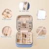 imageDajasan Velvet Travel Jewelry Box Mini Travel Jewelry Case Small Portable Travel Jewelry Organizer for Women Girls GreenBlue 3