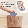 imageDajasan Velvet Travel Jewelry Box Mini Travel Jewelry Case Small Portable Travel Jewelry Organizer for Women Girls GreenBlue 3