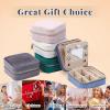 imageDajasan Velvet Travel Jewelry Box Mini Travel Jewelry Case Small Portable Travel Jewelry Organizer for Women Girls GreenBlue 3