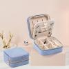 imageDajasan Velvet Travel Jewelry Box Mini Travel Jewelry Case Small Portable Travel Jewelry Organizer for Women Girls GreenBlue 3