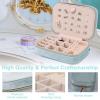 imageDajasan Velvet Travel Jewelry Box Mini Travel Jewelry Case Small Portable Travel Jewelry Organizer for Women Girls GreenCyan Blue