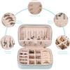 imageDajasan Velvet Travel Jewelry Box Mini Travel Jewelry Case Small Portable Travel Jewelry Organizer for Women Girls GreenCyan Blue
