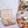 imageDajasan Velvet Travel Jewelry Box Mini Travel Jewelry Case Small Portable Travel Jewelry Organizer for Women Girls GreenDusty Pink