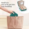 imageDajasan Velvet Travel Jewelry Box Mini Travel Jewelry Case Small Portable Travel Jewelry Organizer for Women Girls GreenEmerald Green 3