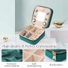 imageDajasan Velvet Travel Jewelry Box Mini Travel Jewelry Case Small Portable Travel Jewelry Organizer for Women Girls GreenEmerald Green 3