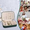 imageDajasan Velvet Travel Jewelry Box Mini Travel Jewelry Case Small Portable Travel Jewelry Organizer for Women Girls GreenEmerald Green