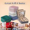 imageDajasan Velvet Travel Jewelry Box Mini Travel Jewelry Case Small Portable Travel Jewelry Organizer for Women Girls GreenGrey 3