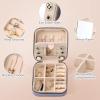 imageDajasan Velvet Travel Jewelry Box Mini Travel Jewelry Case Small Portable Travel Jewelry Organizer for Women Girls GreenGrey 3