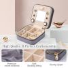 imageDajasan Velvet Travel Jewelry Box Mini Travel Jewelry Case Small Portable Travel Jewelry Organizer for Women Girls GreenGrey 3
