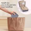 imageDajasan Velvet Travel Jewelry Box Mini Travel Jewelry Case Small Portable Travel Jewelry Organizer for Women Girls GreenGrey 3