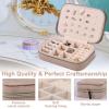 imageDajasan Velvet Travel Jewelry Box Mini Travel Jewelry Case Small Portable Travel Jewelry Organizer for Women Girls GreenKhaki