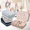 imageDajasan Velvet Travel Jewelry Box Mini Travel Jewelry Case Small Portable Travel Jewelry Organizer for Women Girls GreenKhaki