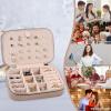 imageDajasan Velvet Travel Jewelry Box Mini Travel Jewelry Case Small Portable Travel Jewelry Organizer for Women Girls GreenKhaki