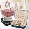 imageDajasan Velvet Travel Jewelry Box Mini Travel Jewelry Case Small Portable Travel Jewelry Organizer for Women Girls GreenNavy Blue