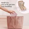 imageDajasan Velvet Travel Jewelry Box Mini Travel Jewelry Case Small Portable Travel Jewelry Organizer for Women Girls GreenPink 3