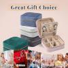 imageDajasan Velvet Travel Jewelry Box Mini Travel Jewelry Case Small Portable Travel Jewelry Organizer for Women Girls GreenPink 3