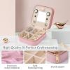 imageDajasan Velvet Travel Jewelry Box Mini Travel Jewelry Case Small Portable Travel Jewelry Organizer for Women Girls GreenPink 3