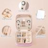 imageDajasan Velvet Travel Jewelry Box Mini Travel Jewelry Case Small Portable Travel Jewelry Organizer for Women Girls GreenPink 3