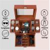 imageDajasan Watch Box Watch Case for Men 8 Slot Watch Display Case 3 Layers Large Sunglass Storage Organizer for Watch Ring Jewelry Gift Idea PU Leather BlackBrown  Brown