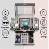 imageDajasan Watch Box Watch Case for Men 8 Slot Watch Display Case 3 Layers Large Sunglass Storage Organizer for Watch Ring Jewelry Gift Idea PU Leather BlackBlack  Grey