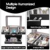 imageDajasan Watch Box Watch Case for Men 8 Slot Watch Display Case 3 Layers Large Sunglass Storage Organizer for Watch Ring Jewelry Gift Idea PU Leather BlackBlack  Grey