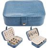 imageDajasan Mini Jewelry Travel Case Portable Travel Jewelry Box Christmas Gifts for Women Mom Friends Female Sister Blue