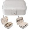 imageDajasan Mini Travel Jewelry Case Portable Travel Jewelry Box Christmas Gifts 2023 Small Jewelry Gift Box for Valentines Day Birthday Mothers Day Christmas Beige
