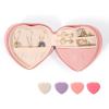 imageDajasan Small Jewelry Box Travel Jewelry Case Portable Heartshaped Leather Jewelry Box for Earrings Bracelets Rings Necklace BeigePink