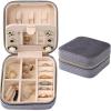 imageDajasan Velvet Travel Jewelry Box Mini Travel Jewelry Case Small Portable Travel Jewelry Organizer for Women Girls GreenGrey 3