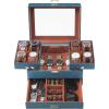 imageDajasan Watch Box Watch Case for Men 8 Slot Watch Display Case 3 Layers Large Sunglass Storage Organizer for Watch Ring Jewelry Gift Idea PU Leather BlackBlue  Brown