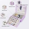 imageDajasan 2 Layers Jewelry Box for Women  Velvet Travel Jewelry Box