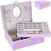 imageDajasan 2 Layers Jewelry Box for Women  Velvet Travel Jewelry Box