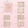 imageDajasan Large Jewelry Organizer Box Jewelry Boxes for Women Girls 6Tier Jewelry Storage Organizer with Mirror for Necklace Ring Bracelet Watch Gift Idea BeigePink