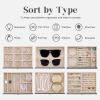 imageDajasan Large Jewelry Organizer Box Jewelry Boxes for Women Girls 6Tier Jewelry Storage Organizer with Mirror for Necklace Ring Bracelet Watch Gift Idea BeigeBlack
