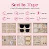 imageDajasan Large Jewelry Organizer Box Jewelry Boxes for Women Girls 6Tier Jewelry Storage Organizer with Mirror for Necklace Ring Bracelet Watch Gift Idea BeigePink