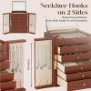 imageDajasan Large Jewelry Organizer Box Jewelry Boxes for Women Girls 6Tier Jewelry Storage Organizer with Mirror for Necklace Ring Bracelet Watch Gift Idea BeigeBrown